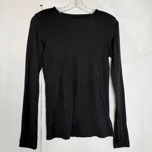 Cuddl Duds Softwear Black Long Sleeve Shirt Top Women's Size S Comfy Base Layer